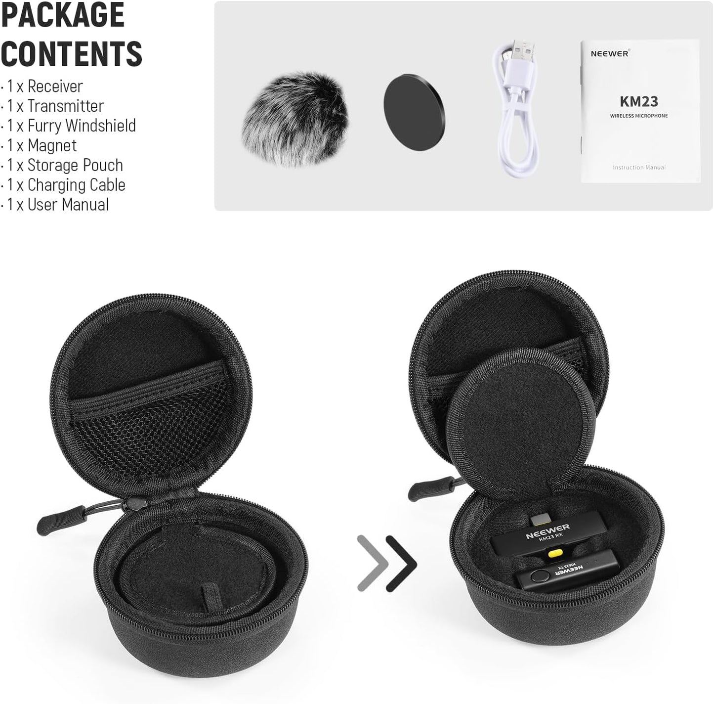 Neewer 21000097 Wireless Lavalier Microphone USB-C