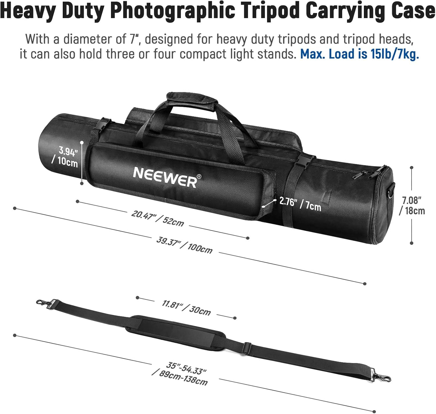 Neewer Tripod Carrying Case Heavy-Duty Waterproof Bag