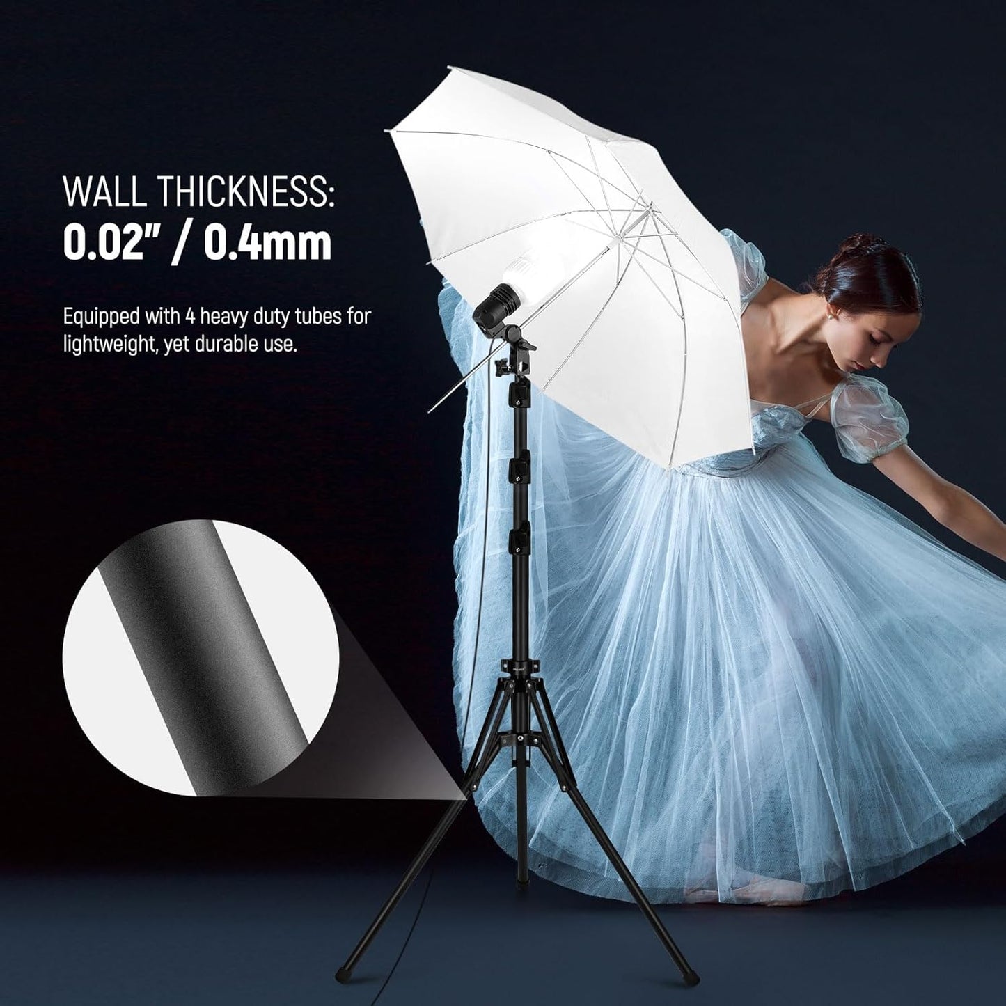 Neewer 10104639 Portable Reversible Photography Light Stand