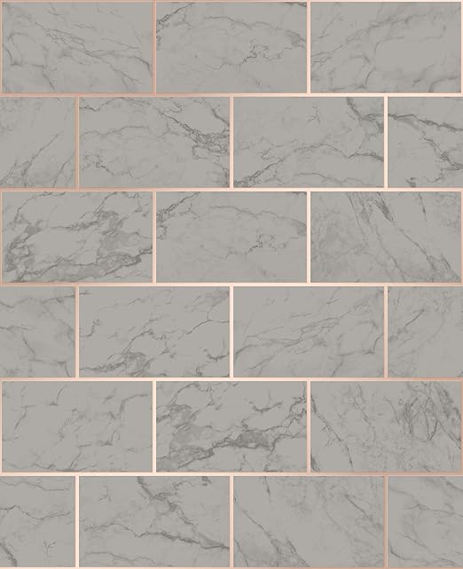 Crown M1511 Mirren Grey Marble Subway Tile Wallpaper — main product image