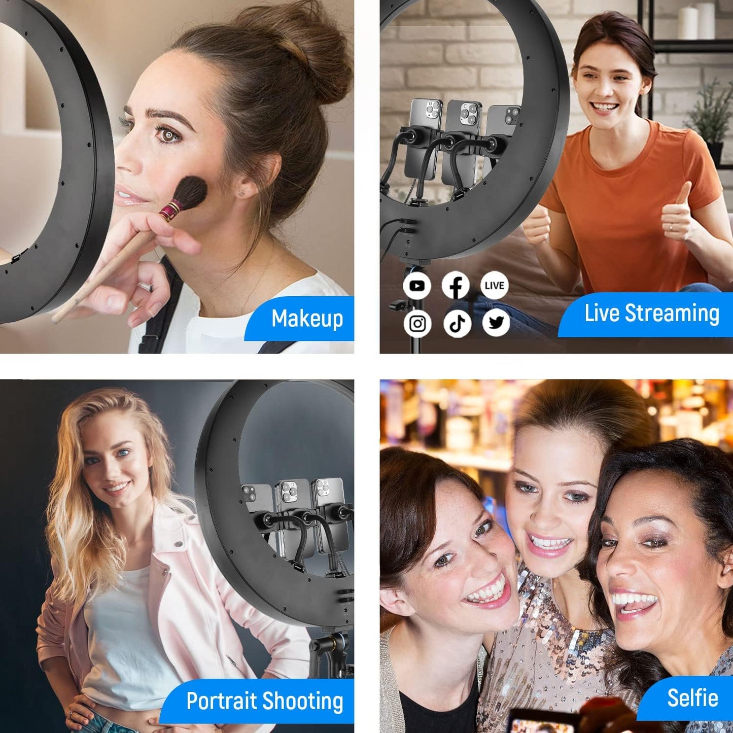 Neewer 10102970 19" Ring Light with Stand & Phone Holders