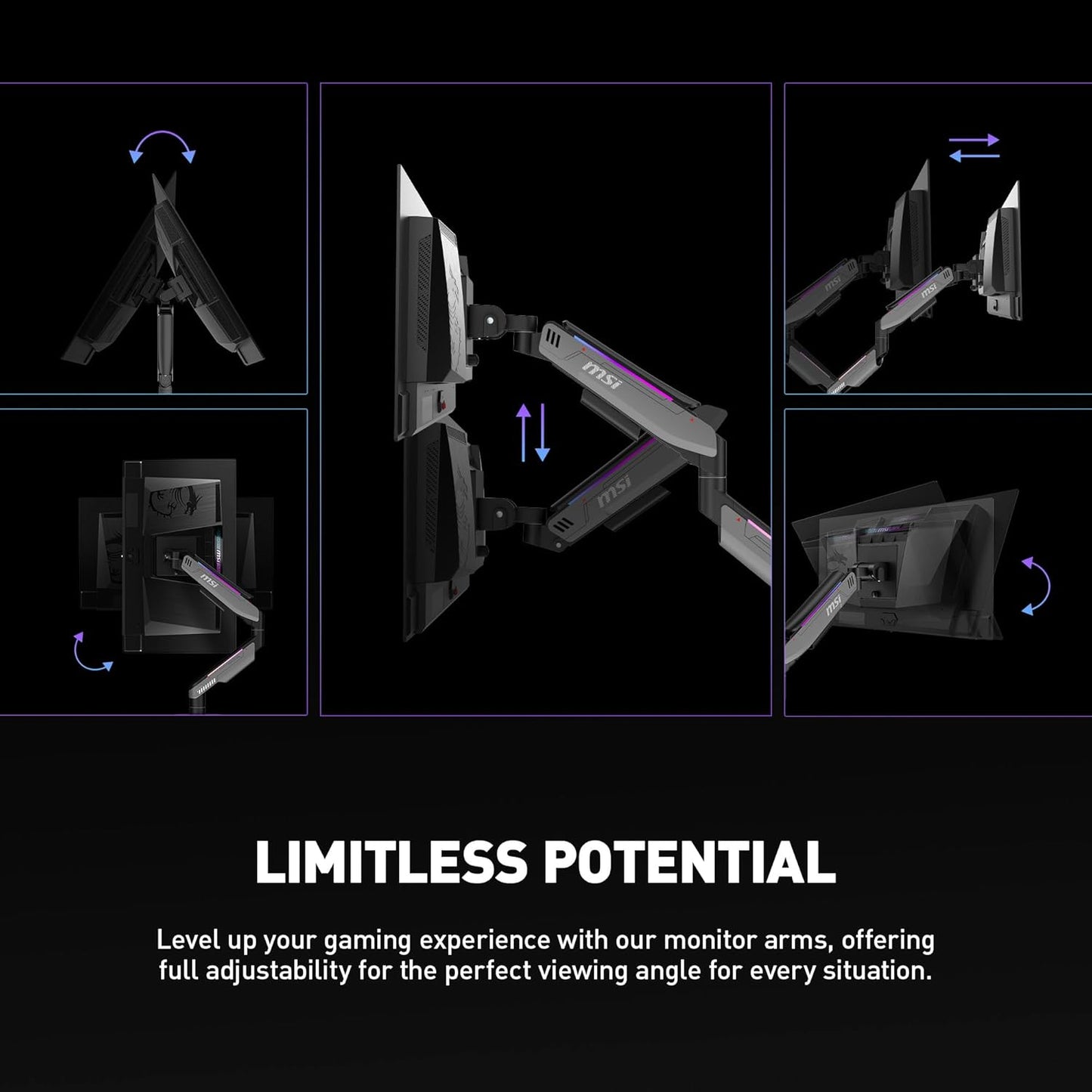 MSI MPG MT201DR Premium RGB Dual Monitor Stand