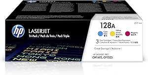 HP CF371AM 128A Cyan/Magenta/Yellow Toner 3-Pack — main product image