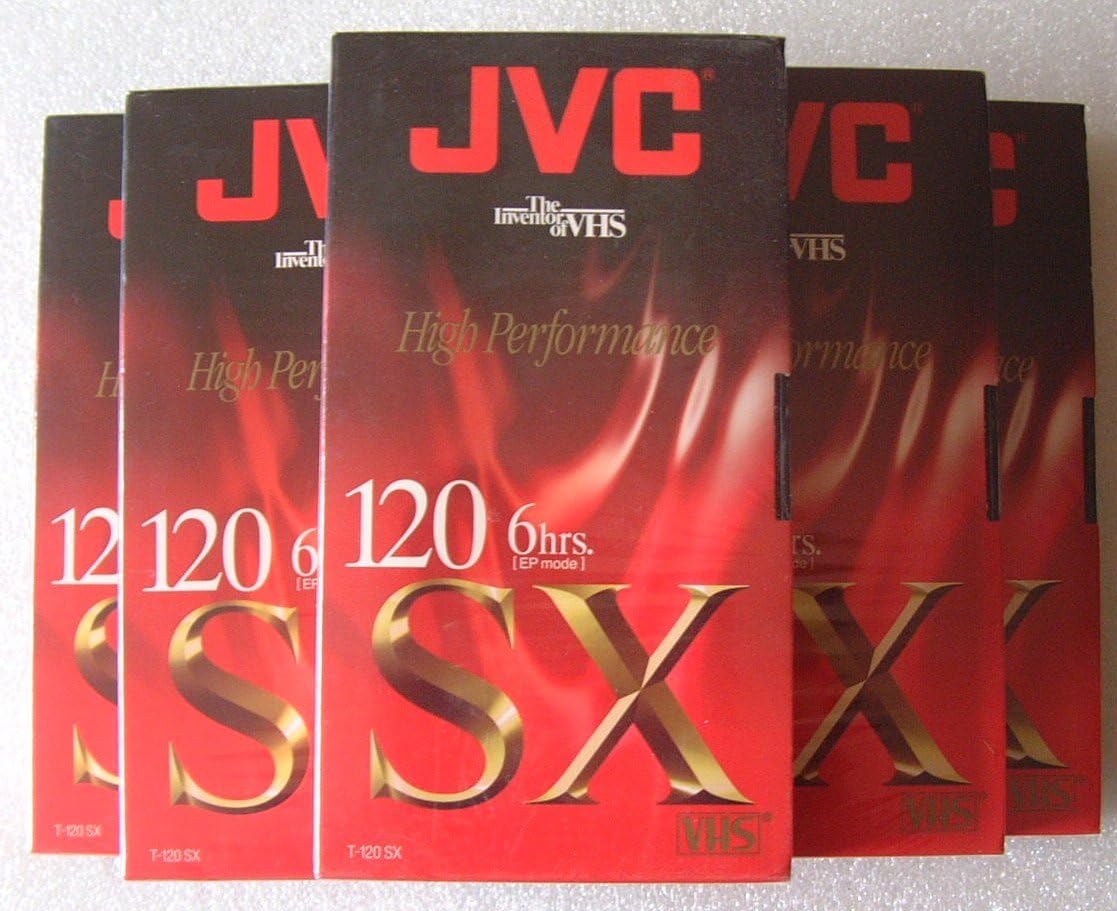 JVC T-120SX High Performance VHS Tapes - 5 Pack