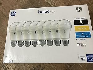 GE 37043 A19 Daylight LED Bulb 8-Pack