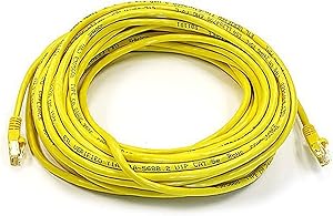 Monoprice 102161 Cat5e Ethernet Patch Cable 50ft Yellow