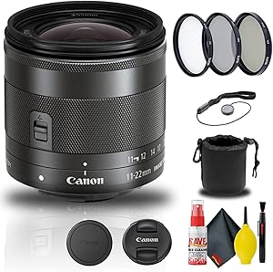 Canon 7568B002 EF-M 11-22mm f/4-5.6 is STM Lens Kit (Renewed)