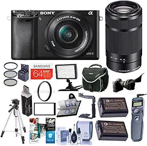 Sony Alpha A6000 Mirrorless Camera 16-50mm 55-210mm Lens Bundle