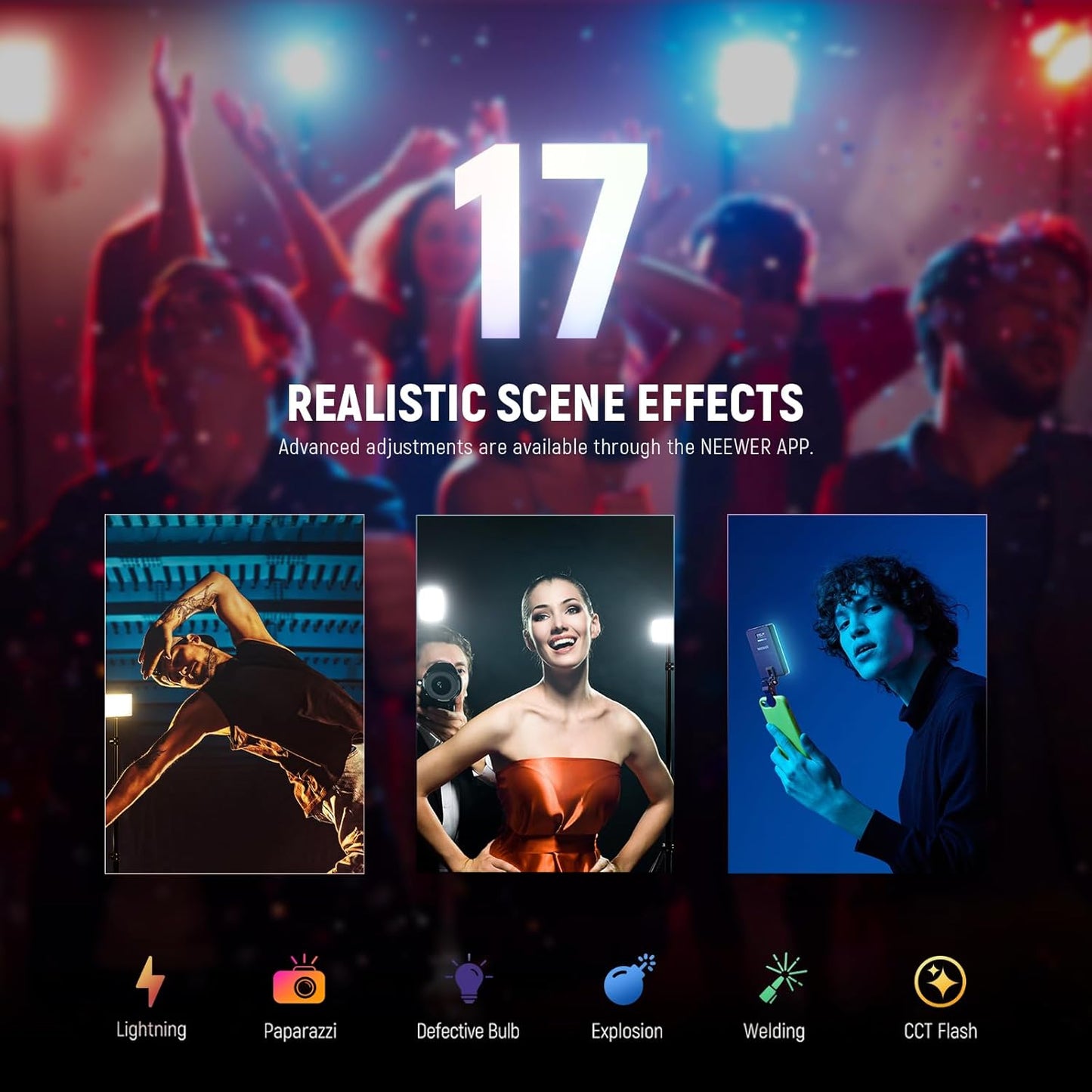 Neewer VL67C RGB Selfie Light with App Control