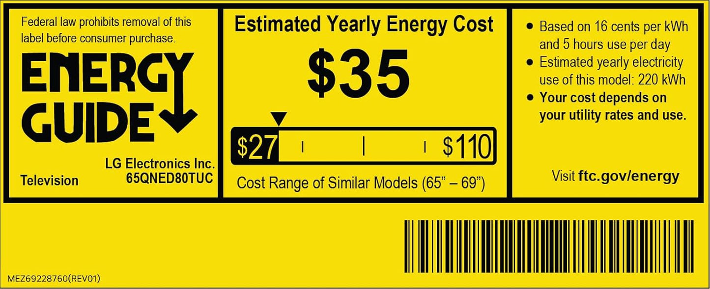 LG 65QNED80TUC 65-Inch QNED 4K Smart TV 2024