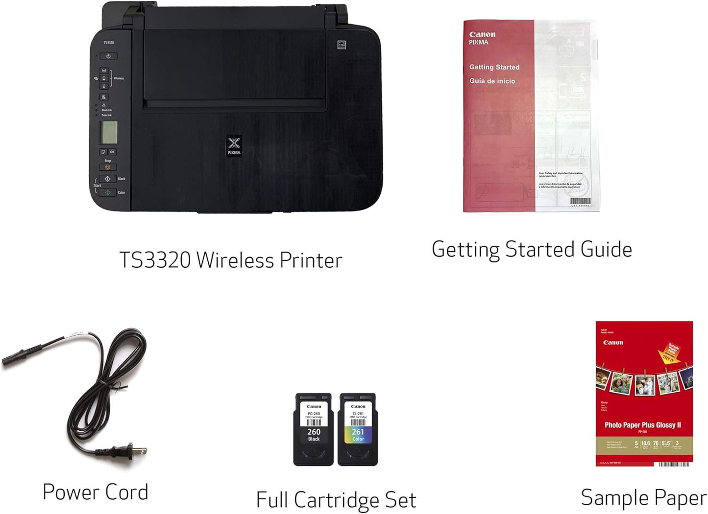 Canon 3771C022 Pixma TS3320 White Wireless Printer Alexa