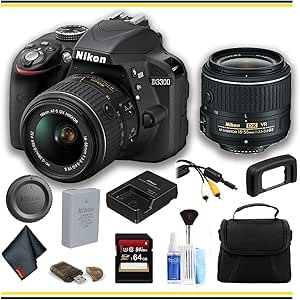 Nikon 1532 D3300 DSLR Camera 18-55mm Lens Bundle