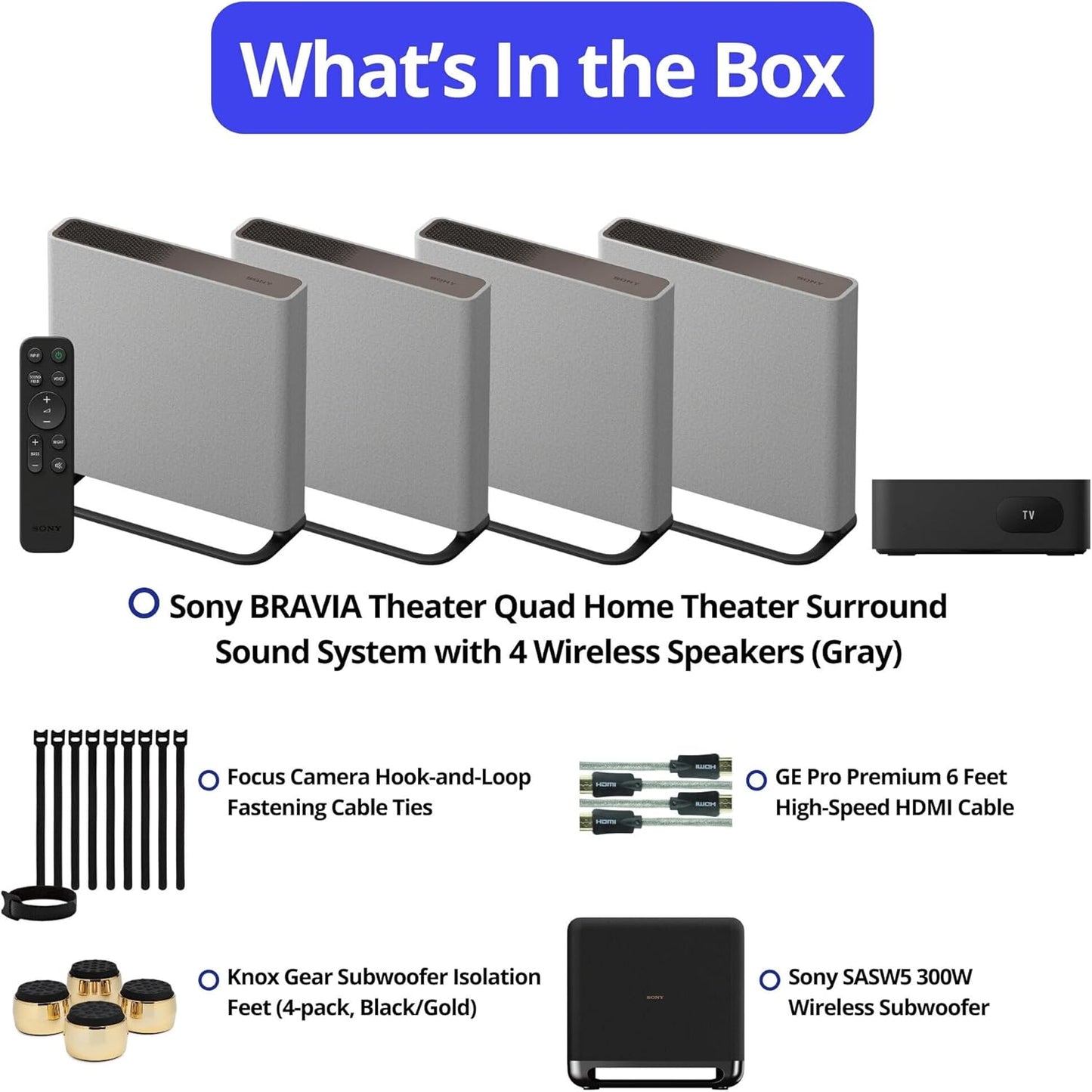 Sony Bravia Theater Quad Surround Sound System Bundle