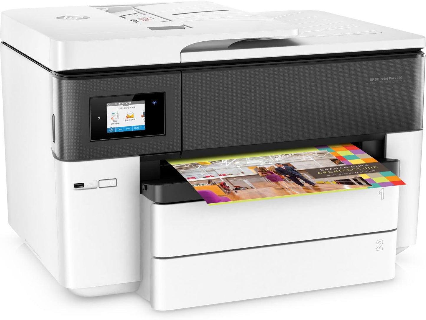 HP G5J38A OfficeJet Pro 7740 Wide Format Printer Renewed