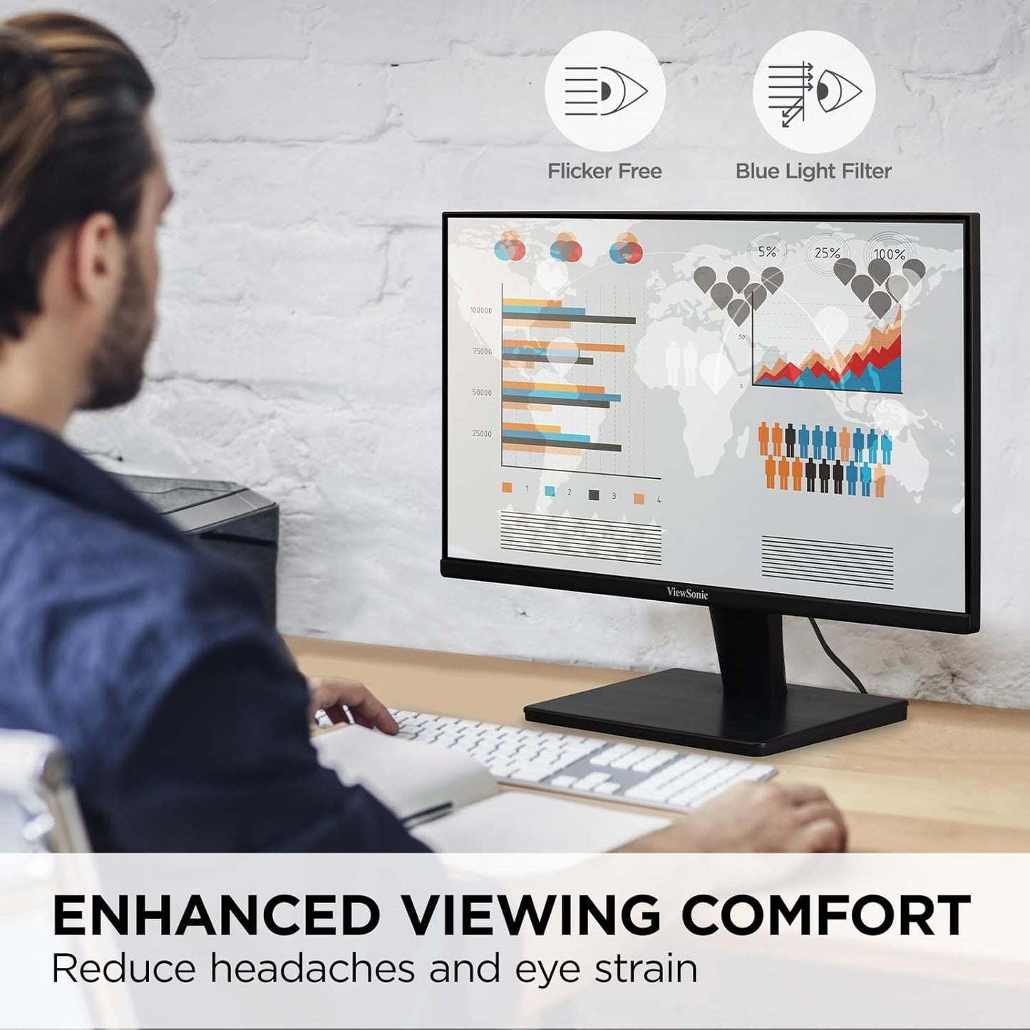 ViewSonic VS2447M 24" 100Hz FHD Monitor FreeSync