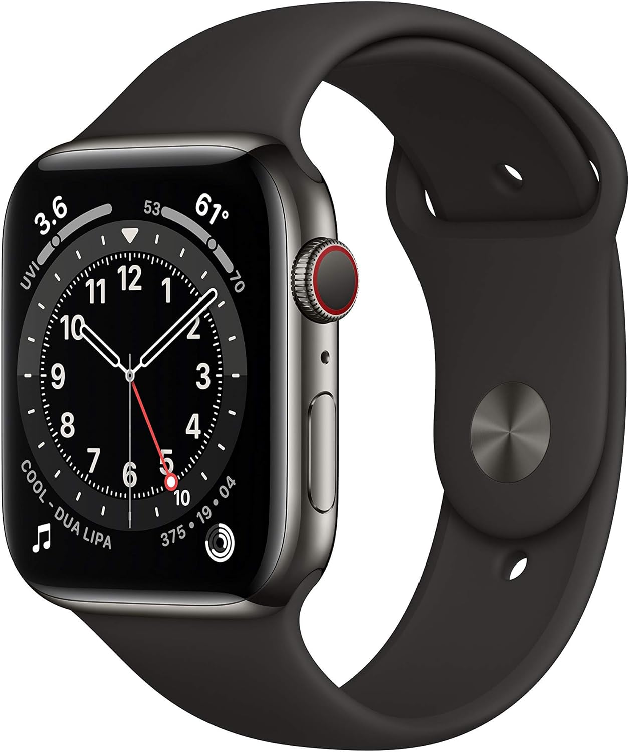Apple Series 6 44mm GPS + Cellular Steel Watch (Renewed)