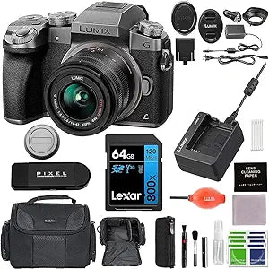 Panasonic LUMIX G7 4K Camera 14-42mm Lens Bundle Silver