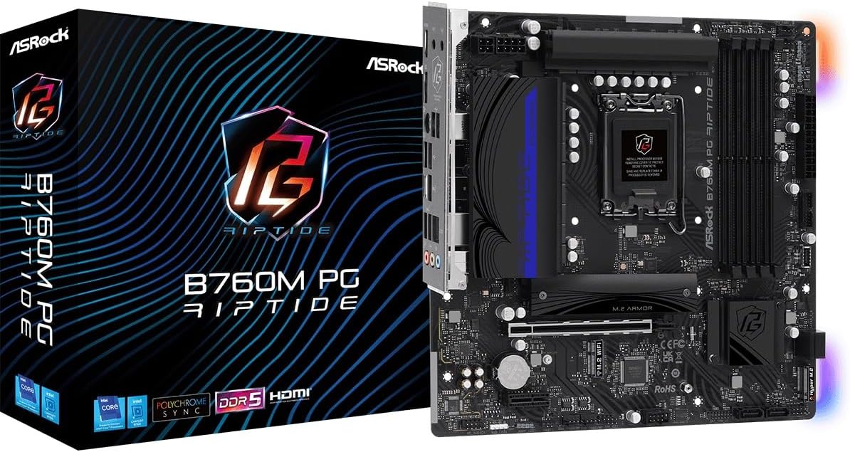 ASRock B760M PG RIPTIDE DDR5 Micro ATX Motherboard