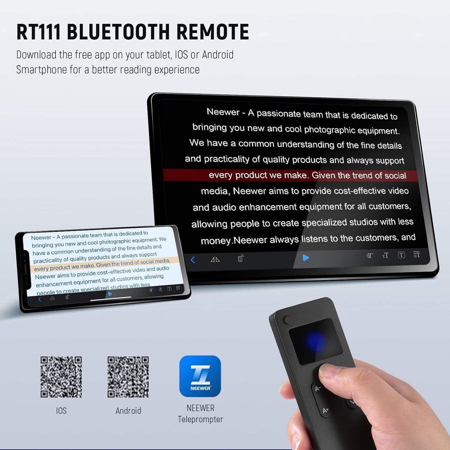 Neewer 10101907 RT111 Teleprompter Remote Control
