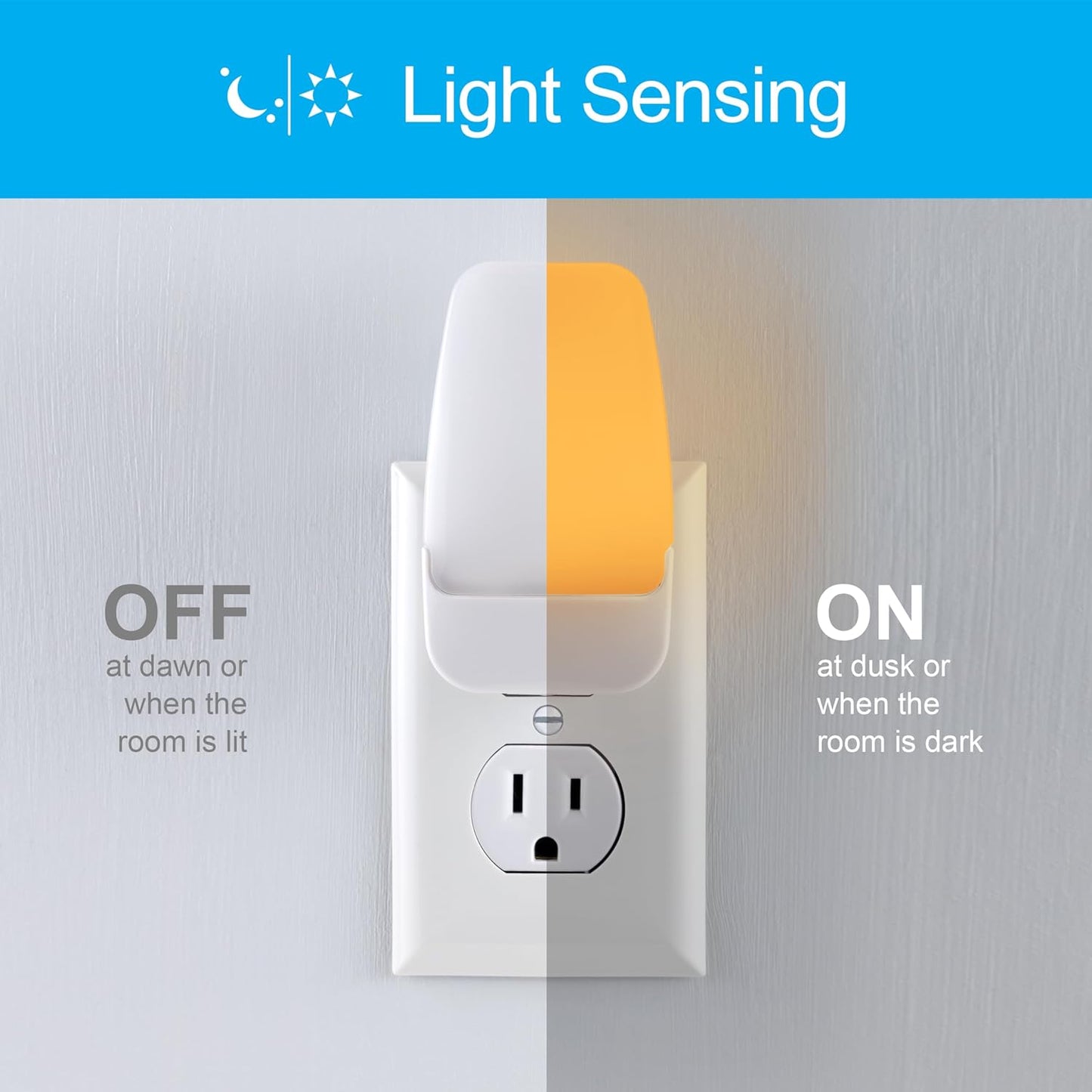 GE 76135 Amber LED Dusk-to-Dawn Night Light 2-Pack