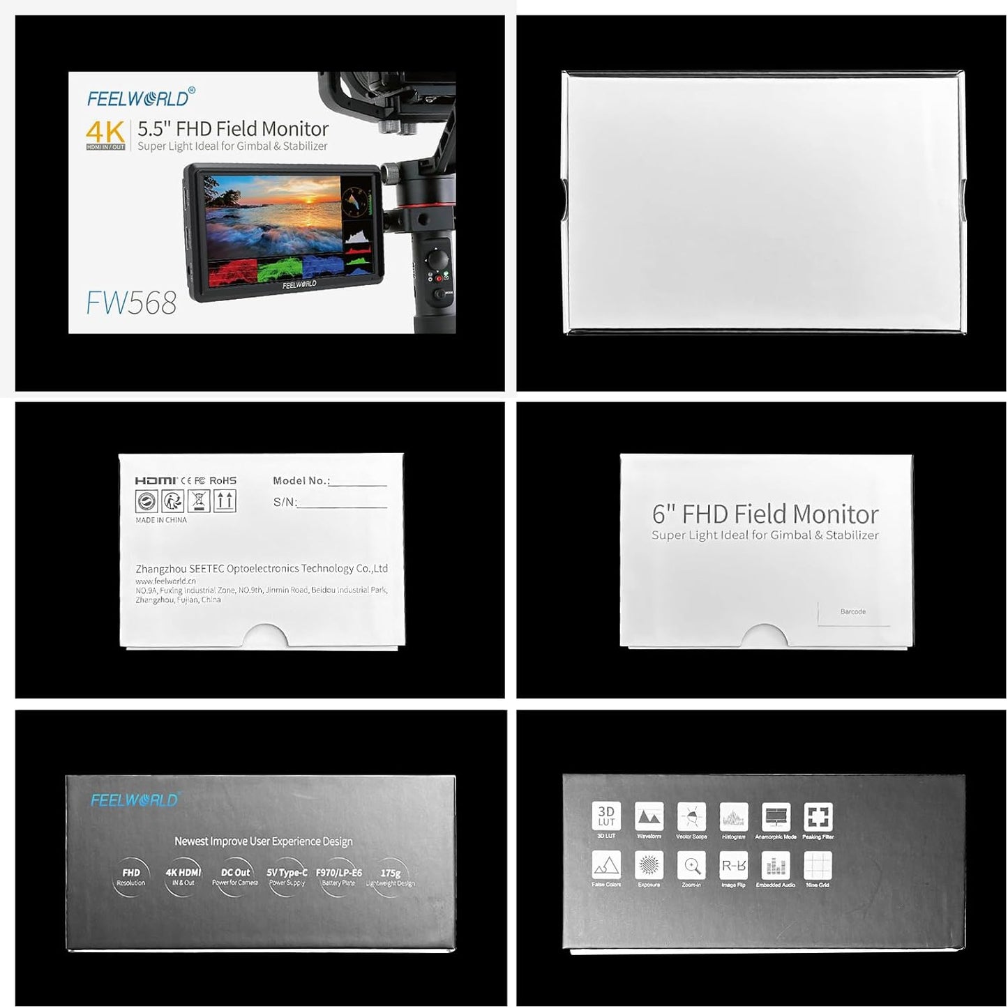 FEELWORLD FW568 5.5" Camera Field Monitor 4K HDMI