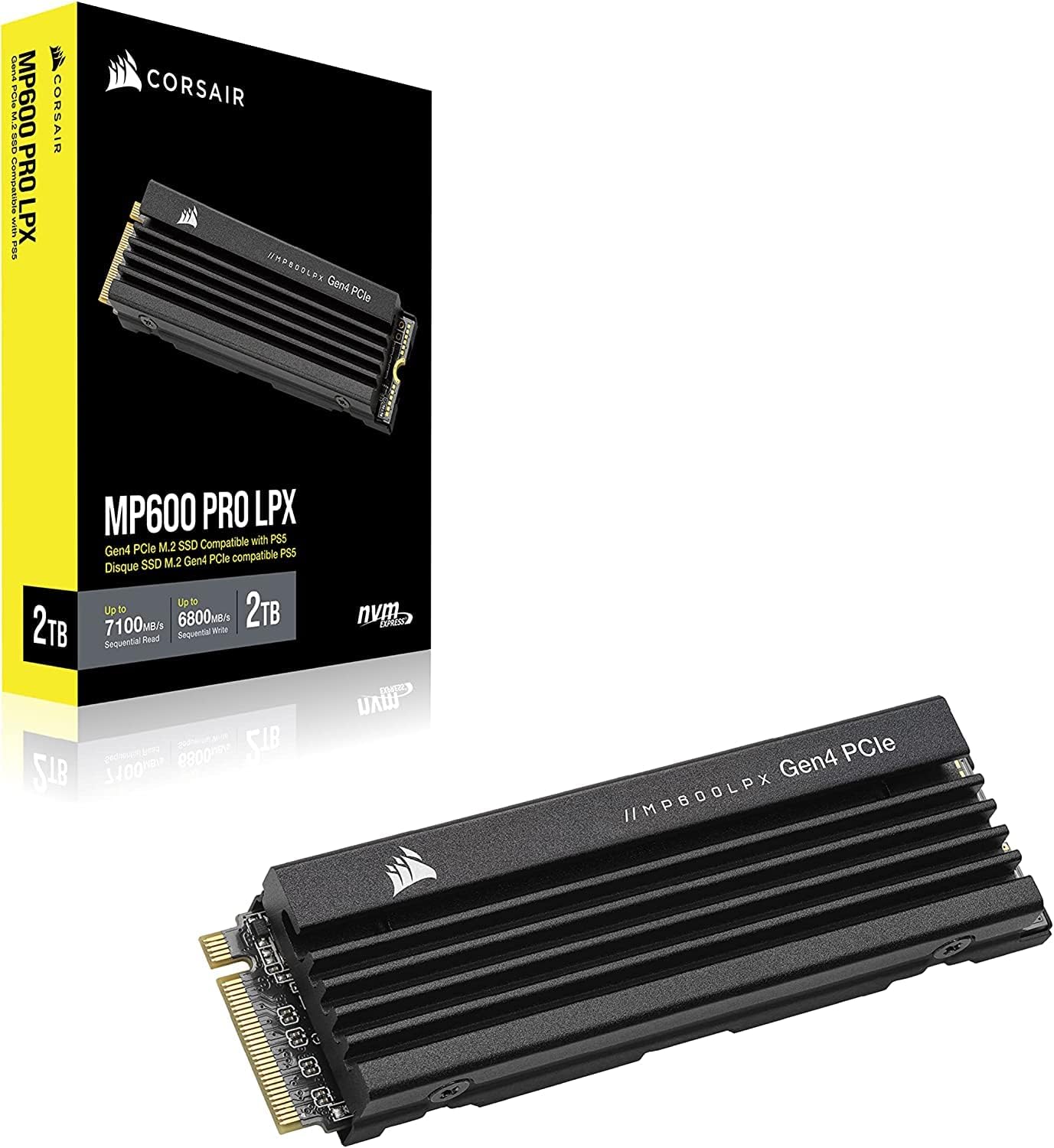 Corsair MP600 PRO LPX 2TB NVMe Gen4 SSD PS5 Optimized