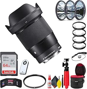Sigma 402965 16mm f/1.4 Sony E Lens Bundle
