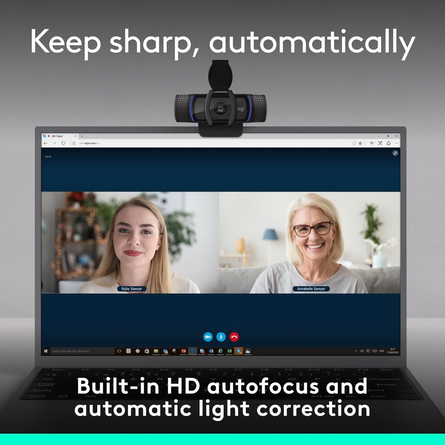 Logitech 960-001401 C920e Webcam + Litra Glow Streaming Kit