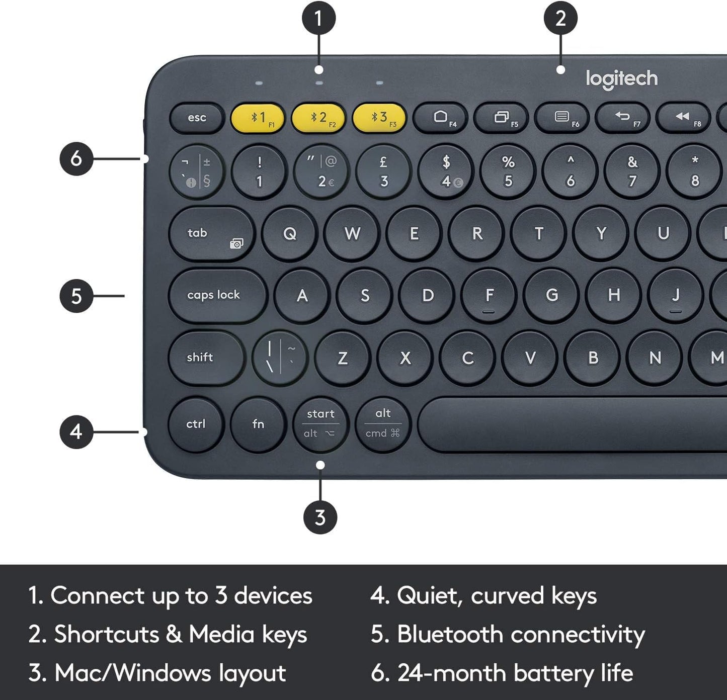 Logitech 920-007558 K380 Bluetooth Multi-Device Keyboard