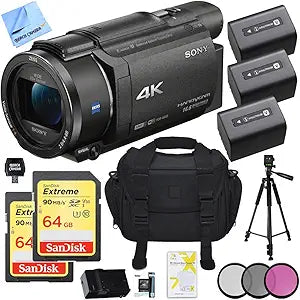 Sony FDR-AX53/B 4K Handycam Deluxe Camcorder Bundle
