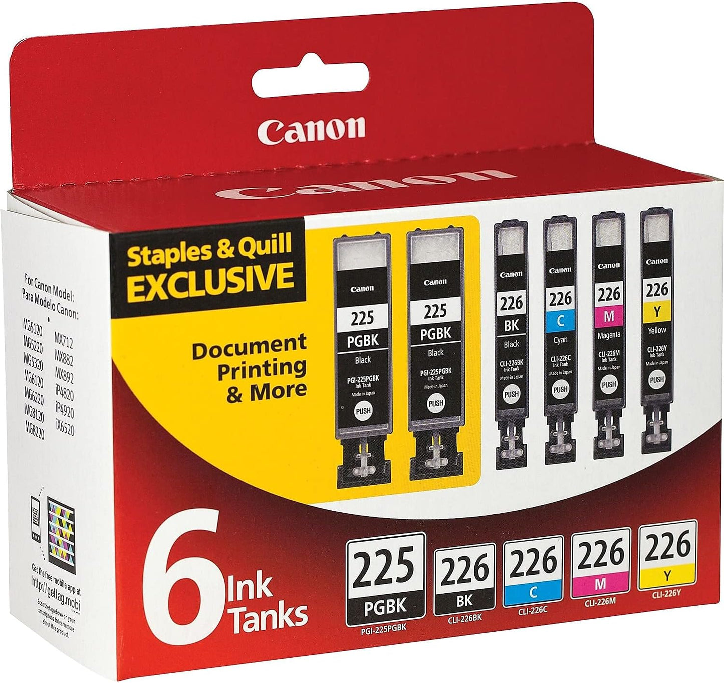 Canon 4530B012 PGI-225/CLI-226 Ink Cartridge 6-Color Value Pack