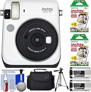 Fujifilm Instax Mini 70 Instant Camera Bundle - Moon White