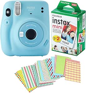 Fujifilm Instax Mini 11 Sky Blue Instant Camera Bundle