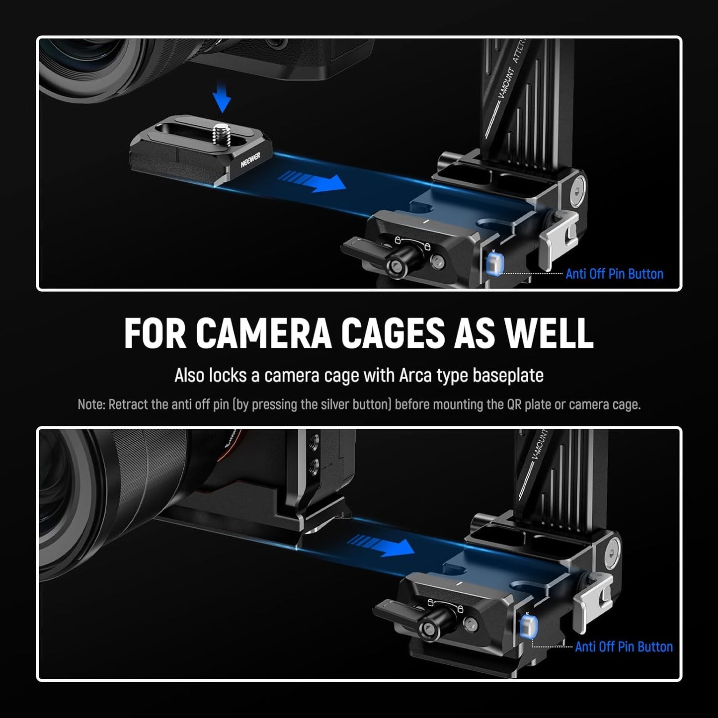 Neewer PS014 Foldable V Mount Battery Plate Arca Base