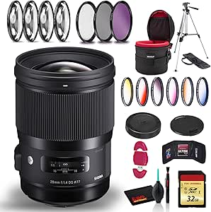 Sigma 441954 28mm f/1.4 DG HSM Art Lens Canon EF Bundle
