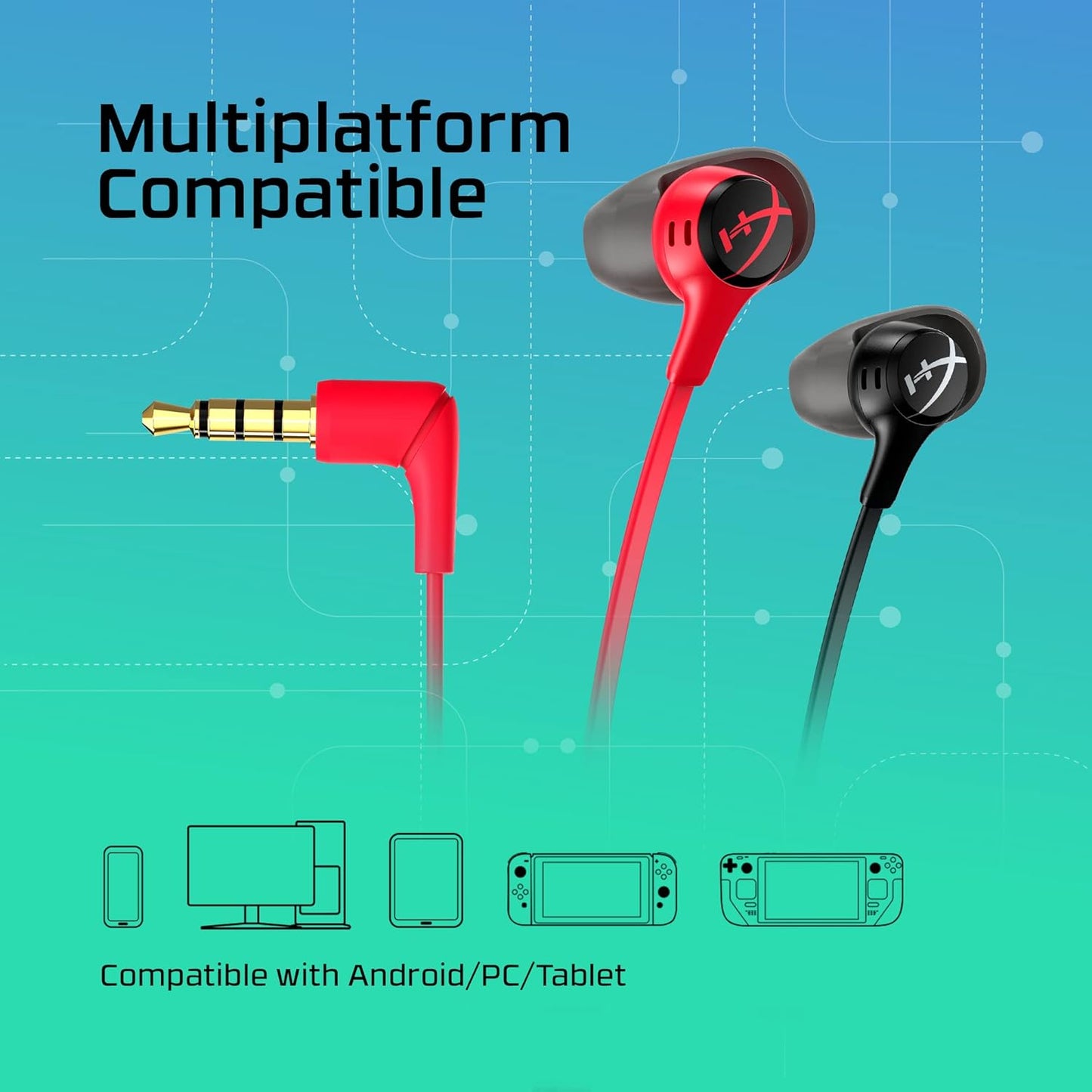 HyperX 705L8AA Cloud Earbuds II, Gaming and Mobile, Red