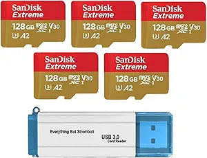 SanDisk 128GB MicroSD Extreme 5-Pack GoPro Bundle — main product image