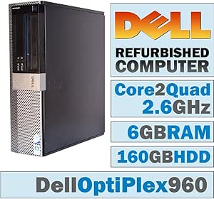 Dell OptiPlex 960 DT Core 2 Quad 6GB 160GB Windows 7 (Renewed)