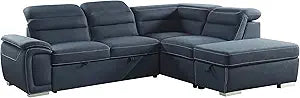 Lexicon 194840177593 Camino Sectional Sofa Sleeper Blue