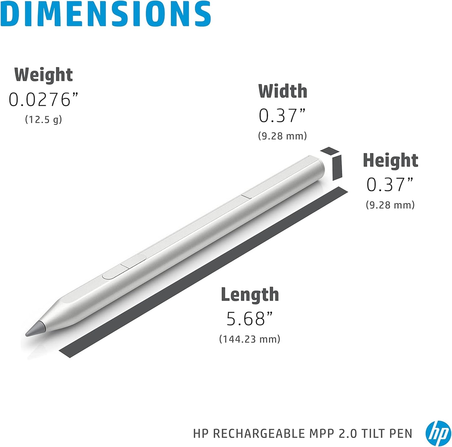 HP 3J122AA Rechargeable MPP 2.0 Tilt Pen - Black