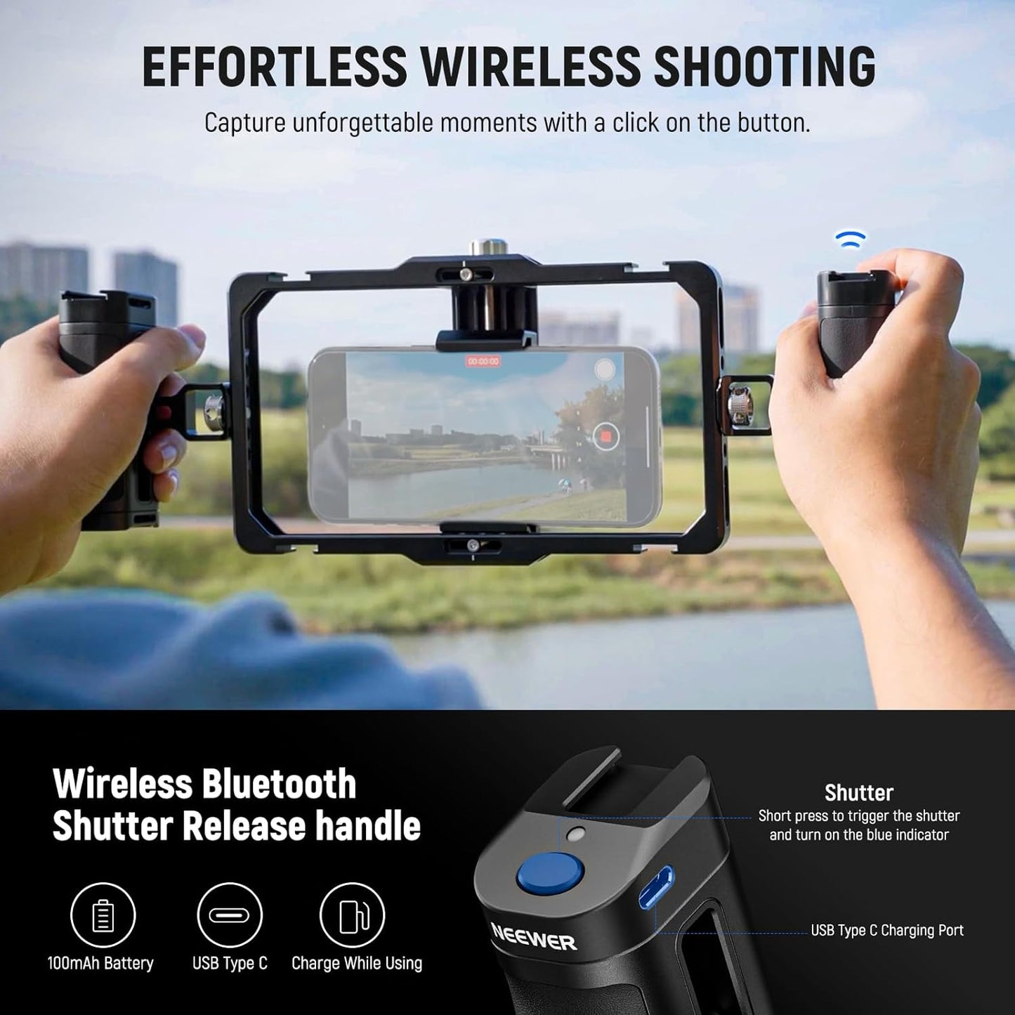 Neewer PA009E Universal Phone Cage Video Rig Stabilizer