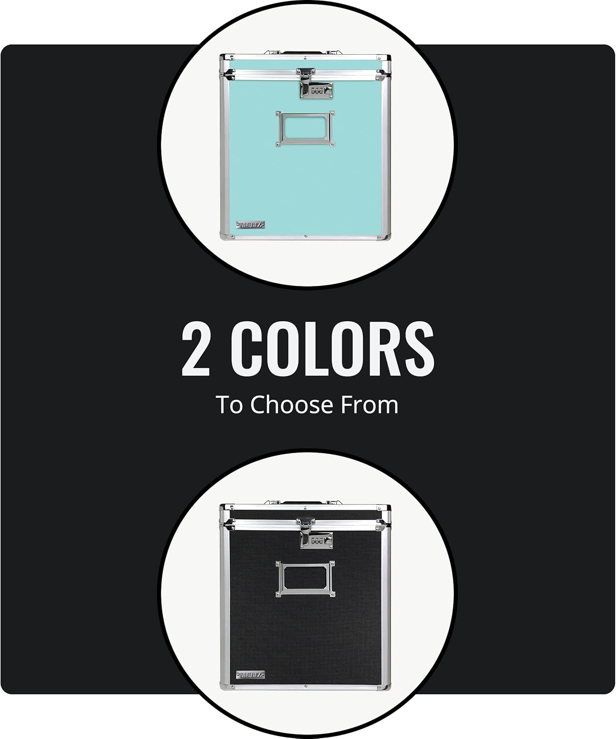 Vaultz VZ00490 Locking Vinyl Record Storage Box 50 Albums