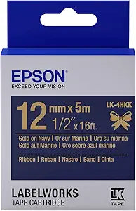 Epson LK-4HKK Gold on Navy Satin Label Tape — main product image