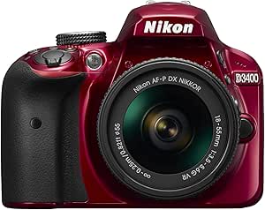 Nikon D3400 1572 Red DSLR 18-55mm VR Lens