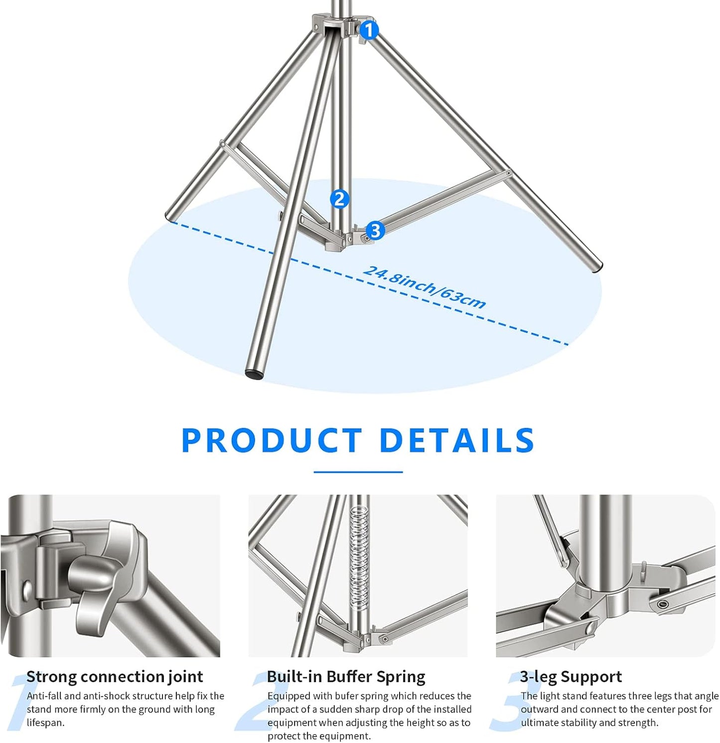 Neewer 10090544 79" Stainless Steel Photography Light Stand