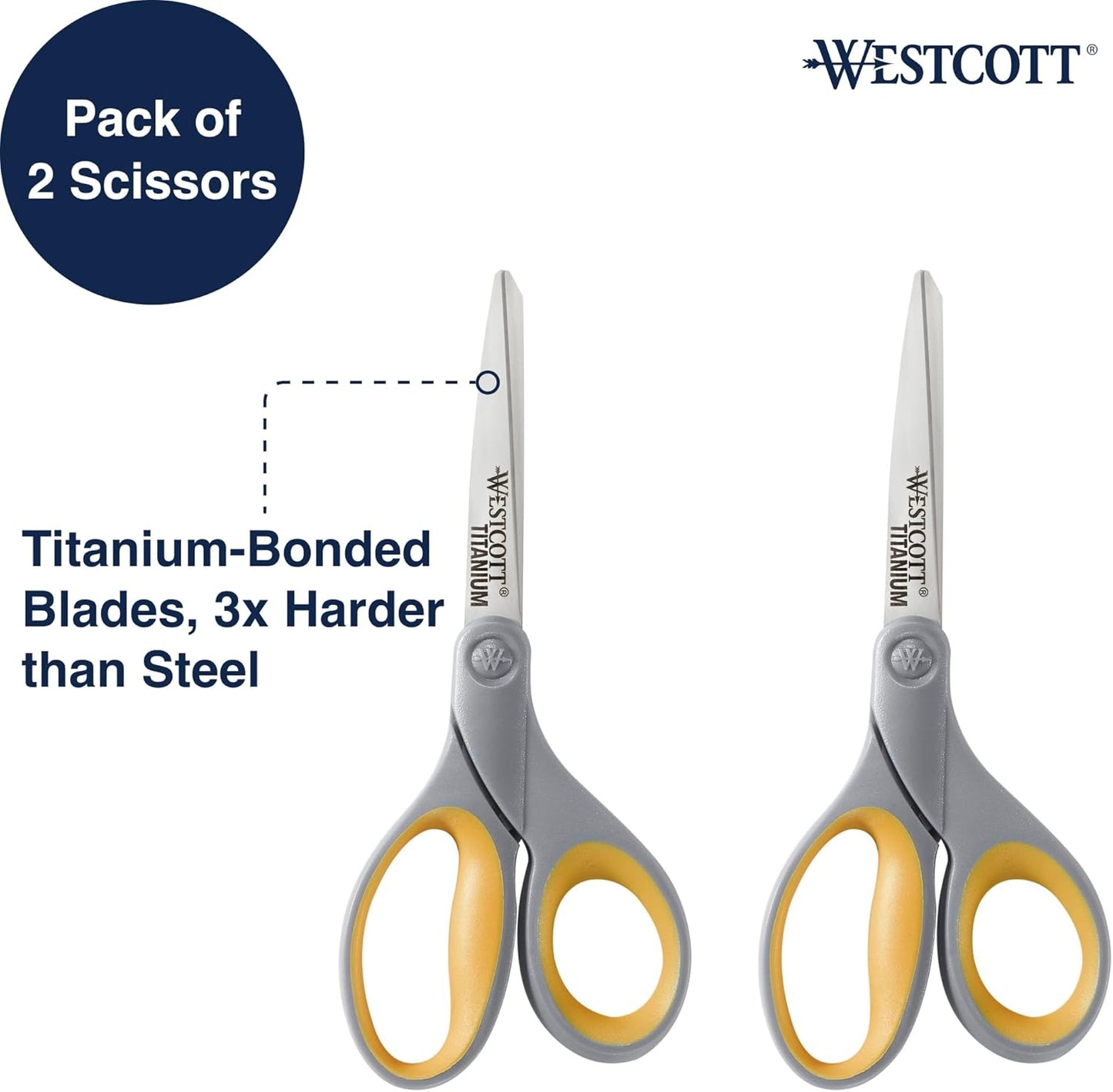 Westcott 13901 8" Titanium Scissors 2-Pack