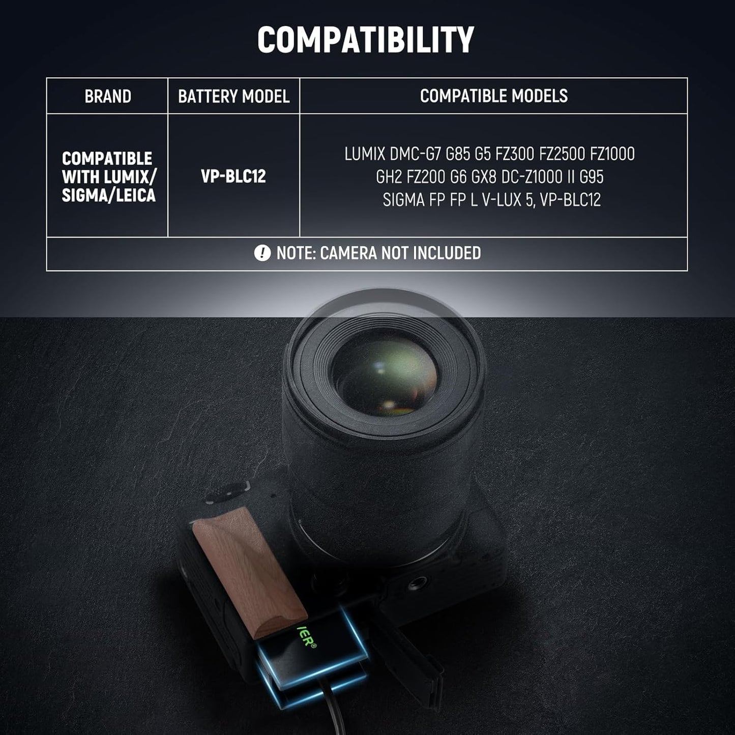 Neewer 10104300 D-Tap to DMW-BLC12 Dummy Battery