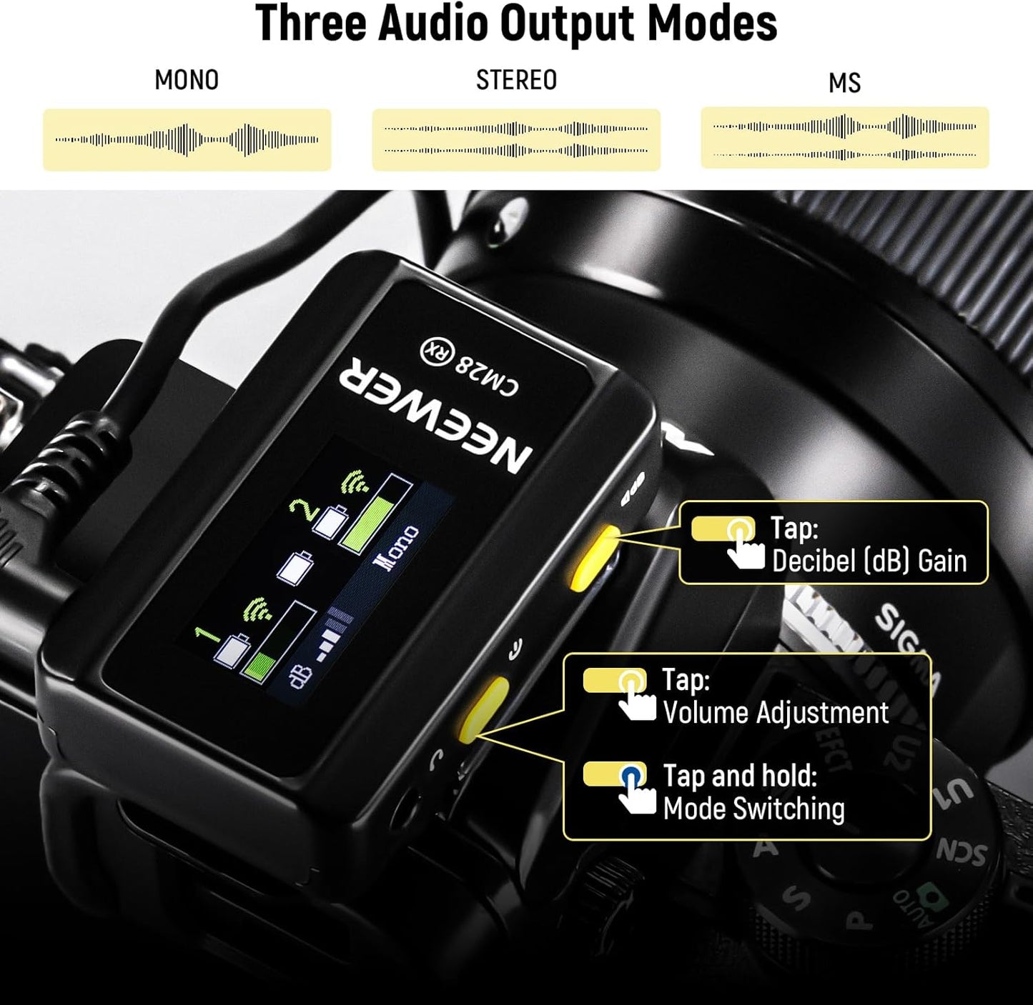 Neewer CM28 Dual Wireless Lavalier Microphone System with Charging Case