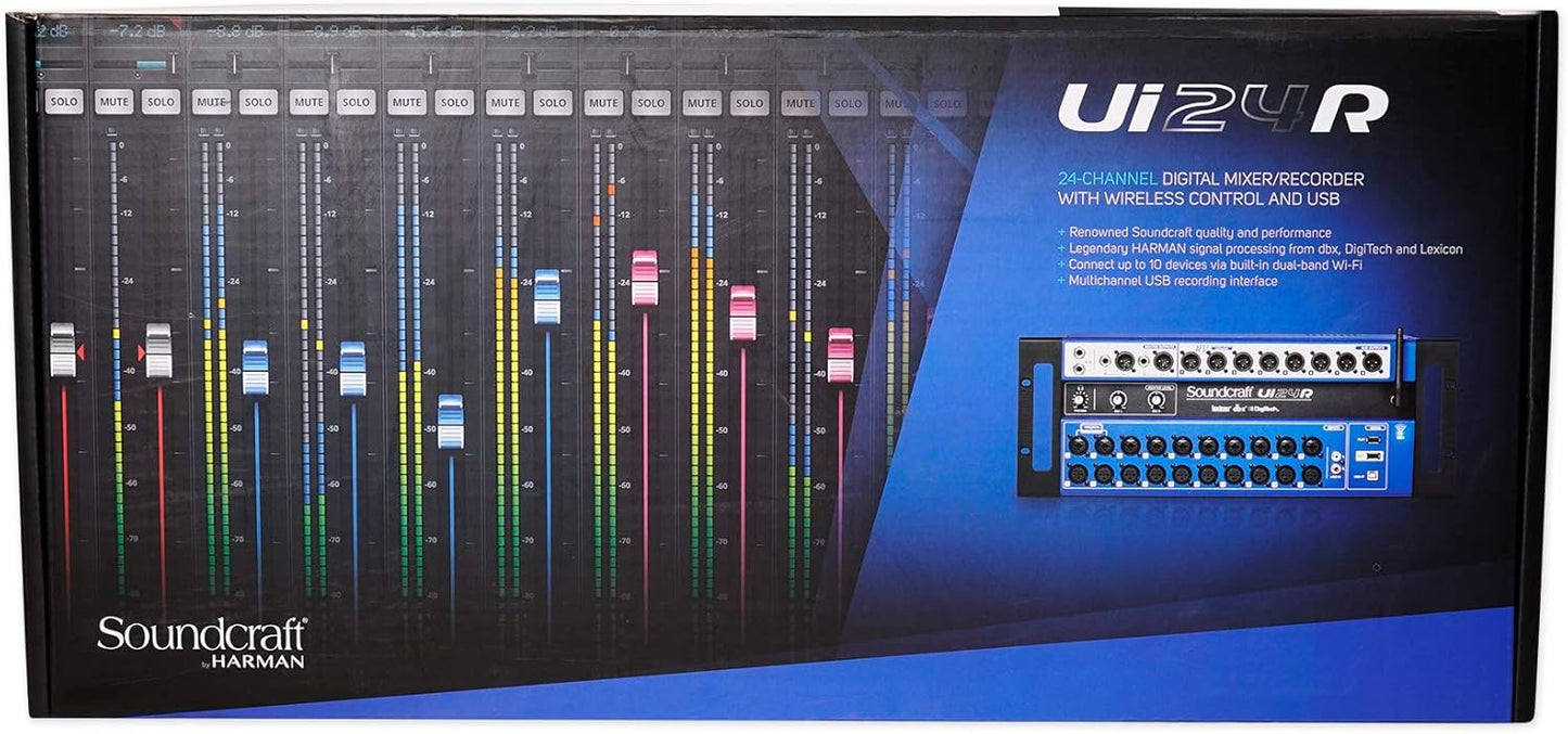 Soundcraft UI24R+ATH-PRO7X Digital Mixer with Headphones Bundle