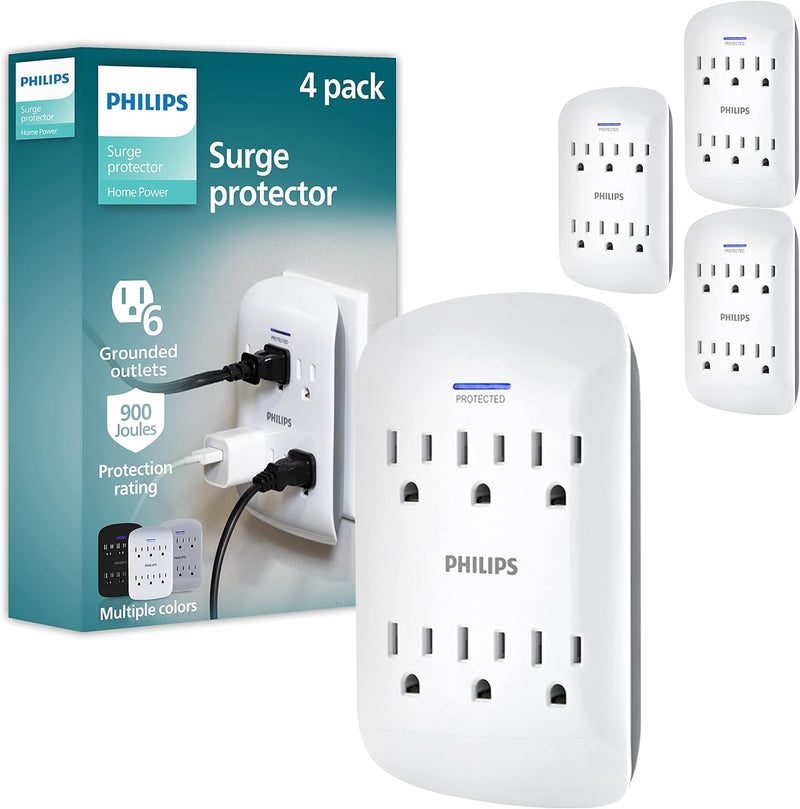Philips SPP3461WA/37 6-Outlet 900 Joules Surge Protector — main product image